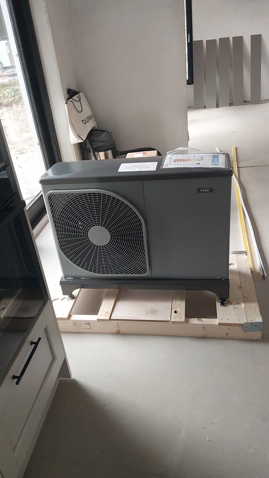 Air to water heat pump unit ready for installation